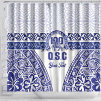 Personalised Queen Salote College Shower Curtain Kolisi Fefine 100th Anniversary Kupesi White - Polynesian Pride