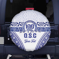 Personalised Queen Salote College Spare Tire Cover Kolisi Fefine 100th Anniversary Kupesi White - Polynesian Pride