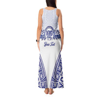 Personalised Queen Salote College Tank Maxi Dress Kolisi Fefine 100th Anniversary Kupesi White - Polynesian Pride