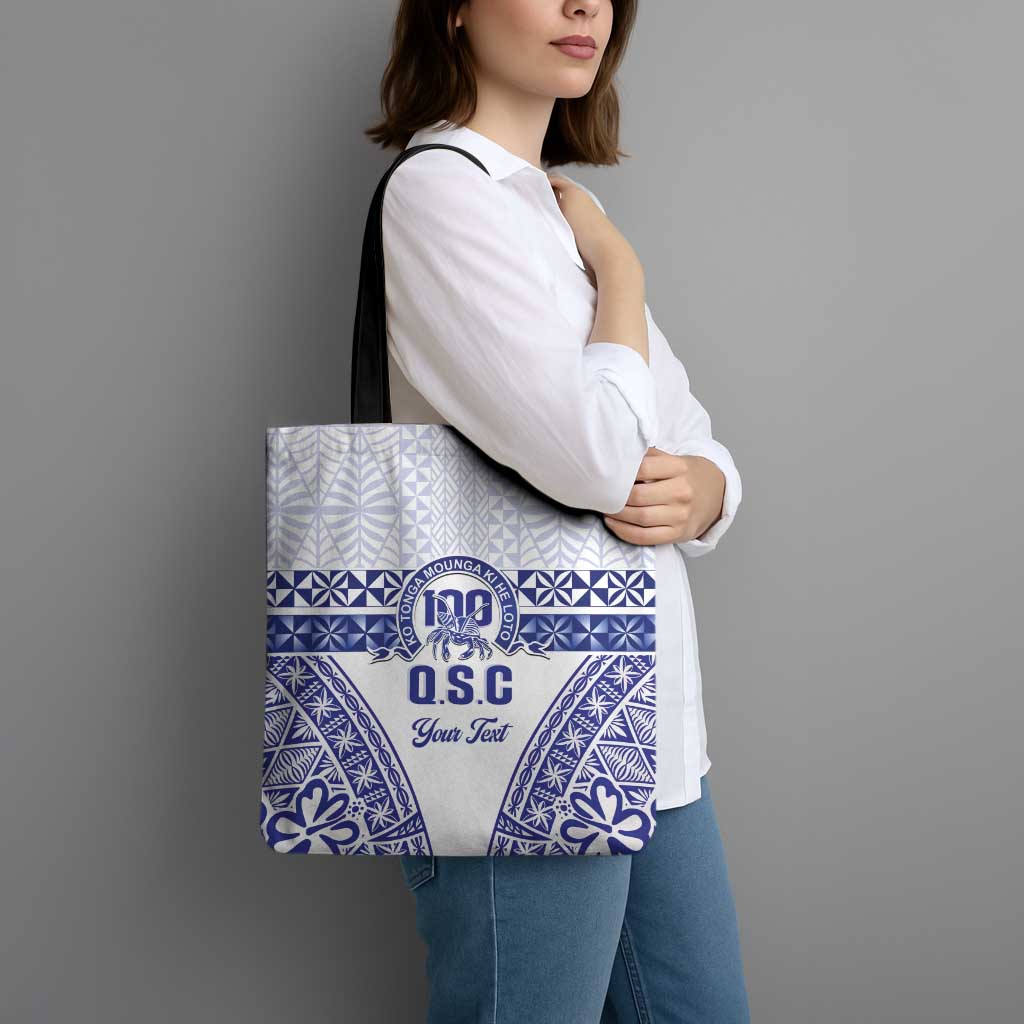 Personalised Queen Salote College Tote Bag Kolisi Fefine 100th Anniversary Kupesi White - Polynesian Pride