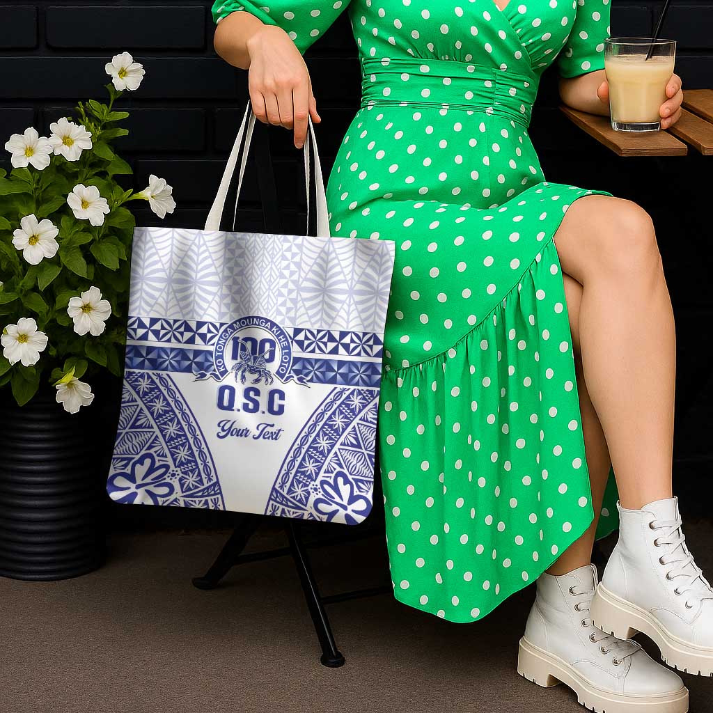 Personalised Queen Salote College Tote Bag Kolisi Fefine 100th Anniversary Kupesi White - Polynesian Pride