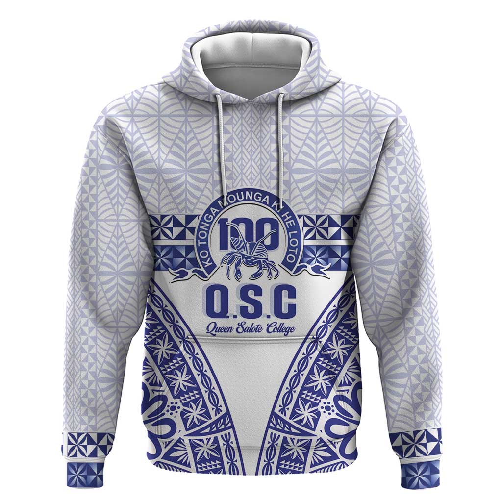 Personalised Queen Salote College Zip Hoodie Kolisi Fefine 100th Anniversary Kupesi White - Polynesian Pride