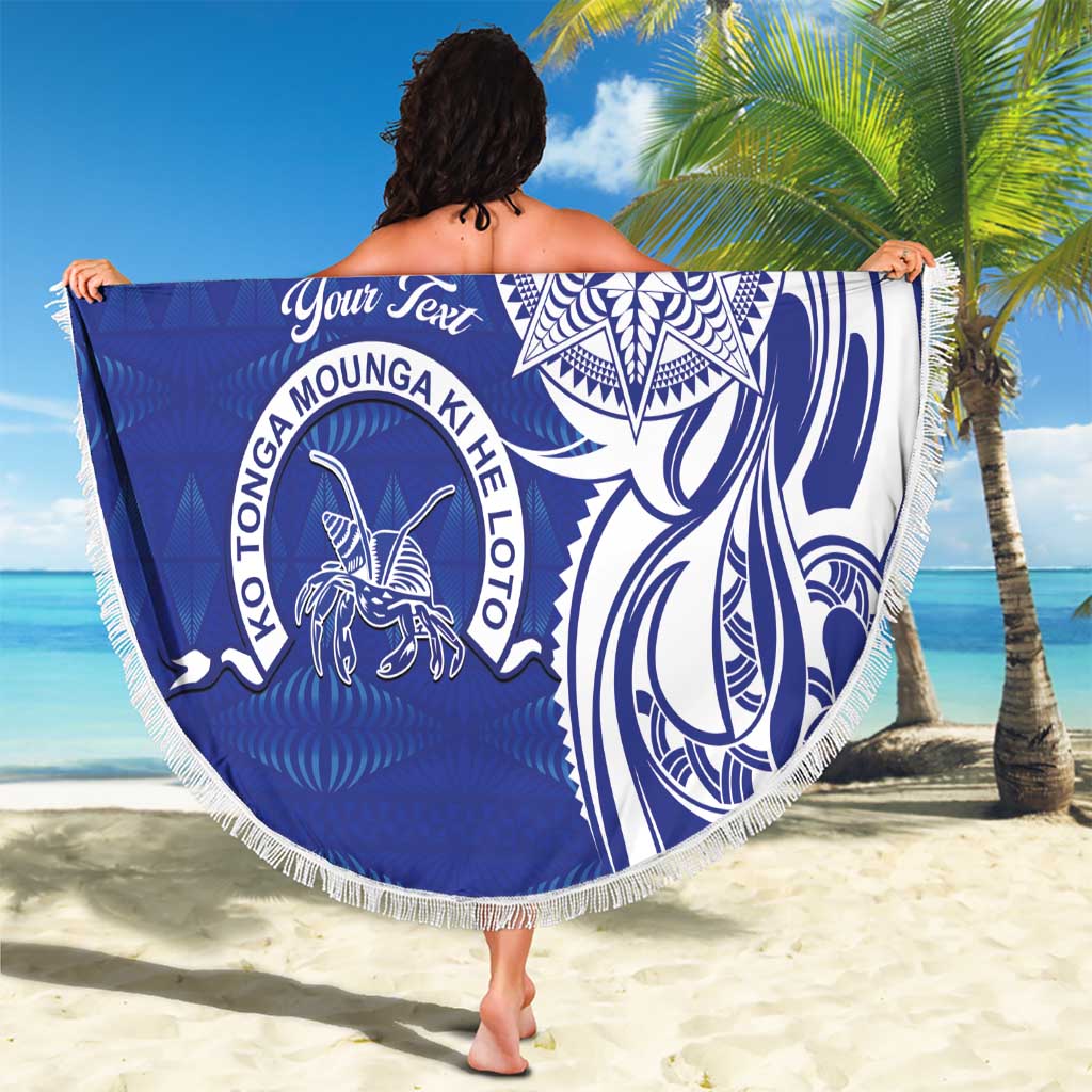 Personalised Queen Salote College Beach Blanket QSC Est 1926 Ngatu Pattern - Polynesian Pride