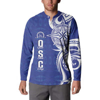Personalised Queen Salote College Button Sweatshirt QSC Est 1926 Ngatu Pattern - Polynesian Pride