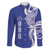 Personalised Queen Salote College Family Matching Off The Shoulder Long Sleeve Dress and Hawaiian Shirt QSC Est 1926 Ngatu Pattern - Polynesian Pride