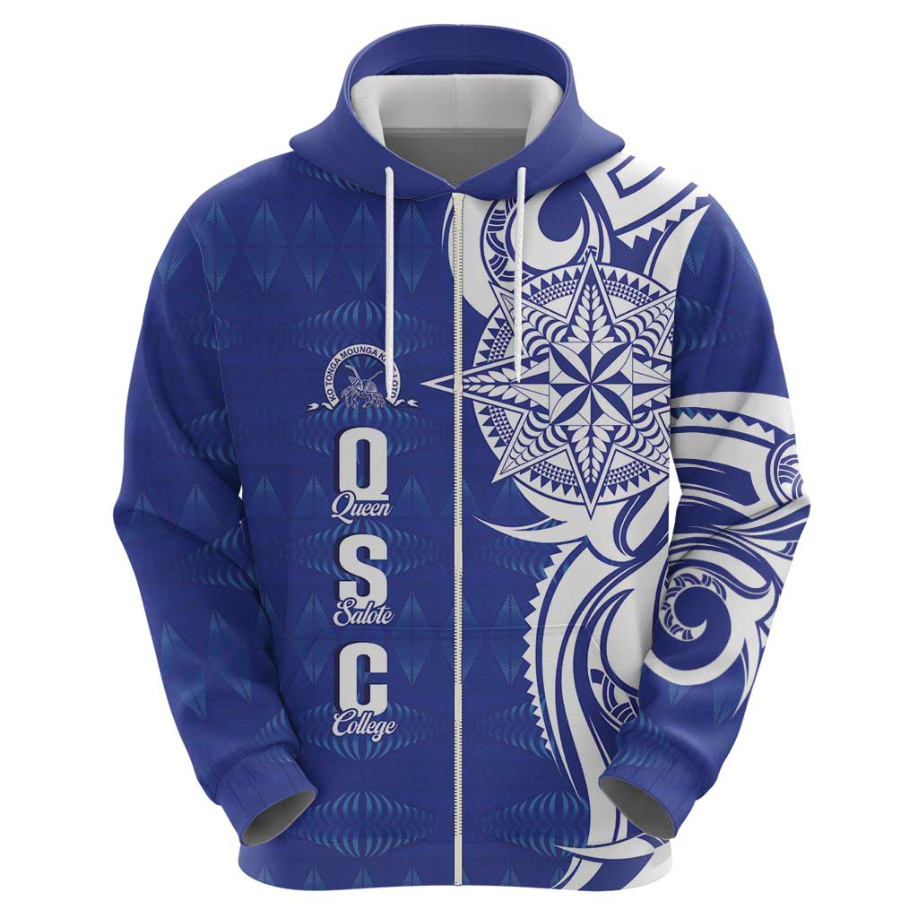 Personalised Queen Salote College Hoodie QSC Est 1926 Ngatu Pattern - Polynesian Pride