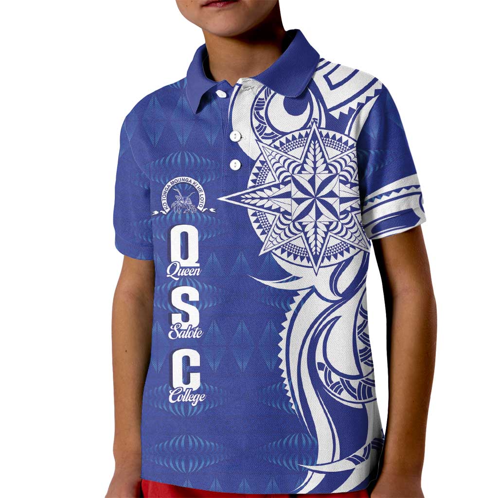 Personalised Queen Salote College Kid Polo Shirt QSC Est 1926 Ngatu Pattern - Polynesian Pride