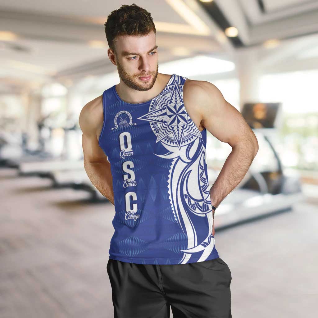 Personalised Queen Salote College Men Tank Top QSC Est 1926 Ngatu Pattern - Polynesian Pride