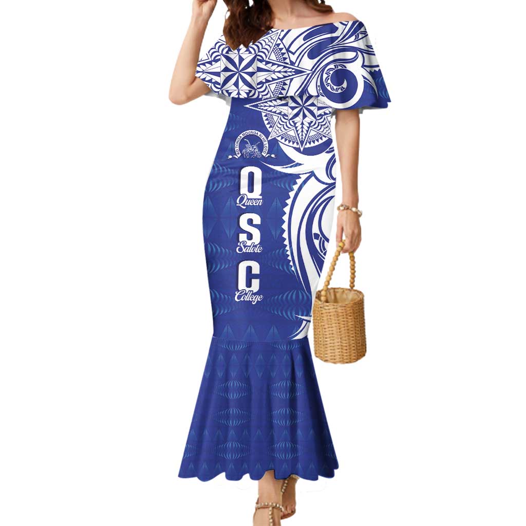 Personalised Queen Salote College Mermaid Dress QSC Est 1926 Ngatu Pattern - Polynesian Pride