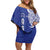 Personalised Queen Salote College Off Shoulder Short Dress QSC Est 1926 Ngatu Pattern - Polynesian Pride