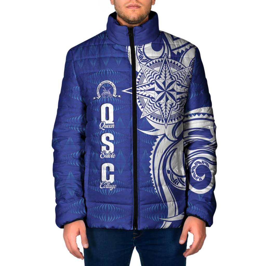Personalised Queen Salote College Padded Jacket QSC Est 1926 Ngatu Pattern - Polynesian Pride