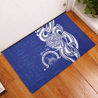 Personalised Queen Salote College Rubber Doormat QSC Est 1926 Ngatu Pattern - Polynesian Pride