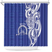 Personalised Queen Salote College Shower Curtain QSC Est 1926 Ngatu Pattern - Polynesian Pride