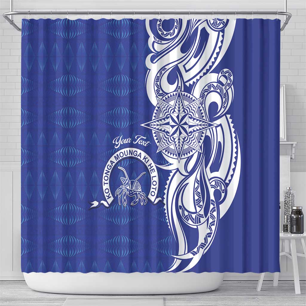 Personalised Queen Salote College Shower Curtain QSC Est 1926 Ngatu Pattern - Polynesian Pride