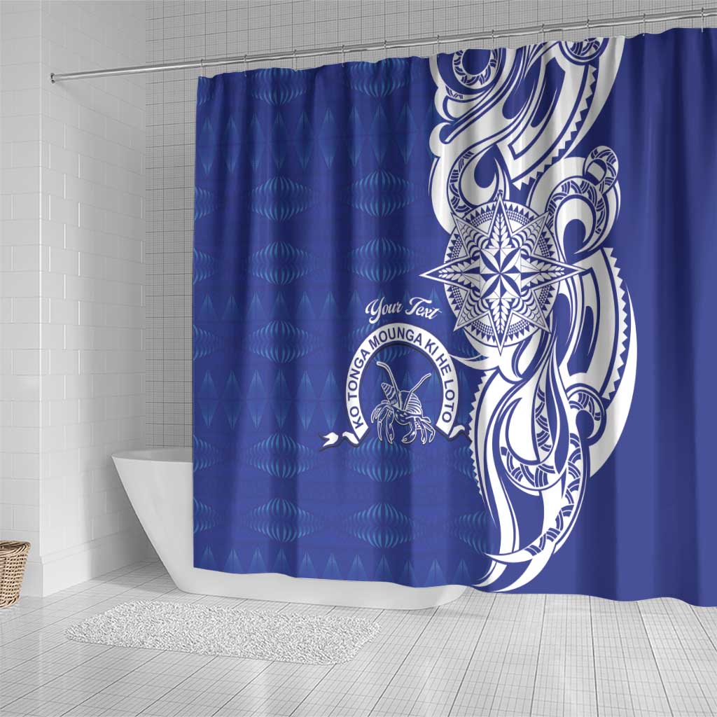 Personalised Queen Salote College Shower Curtain QSC Est 1926 Ngatu Pattern - Polynesian Pride