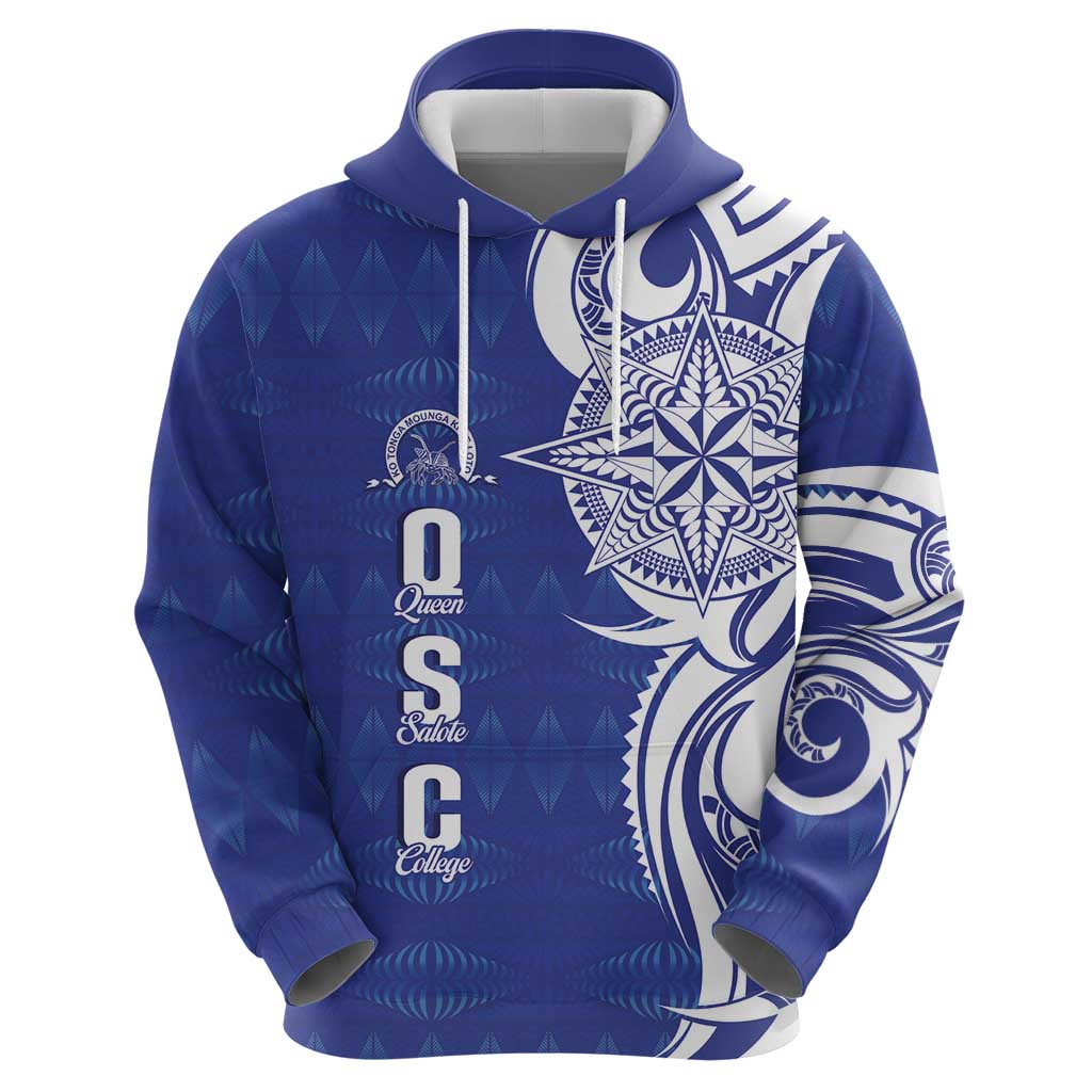 Personalised Queen Salote College Zip Hoodie QSC Est 1926 Ngatu Pattern - Polynesian Pride