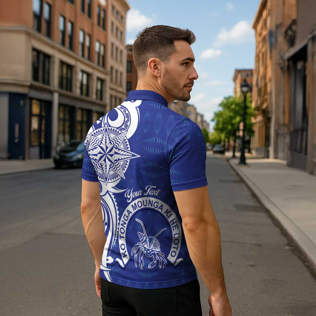 Personalised Queen Salote College Zipper Polo Shirt QSC Est 1926 Ngatu Pattern - Polynesian Pride