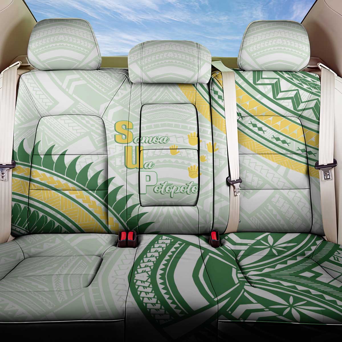 Samoa Ua Potopoto Back Car Seat Cover SUP Est 2025 Samoan Pattern - Polynesian Pride