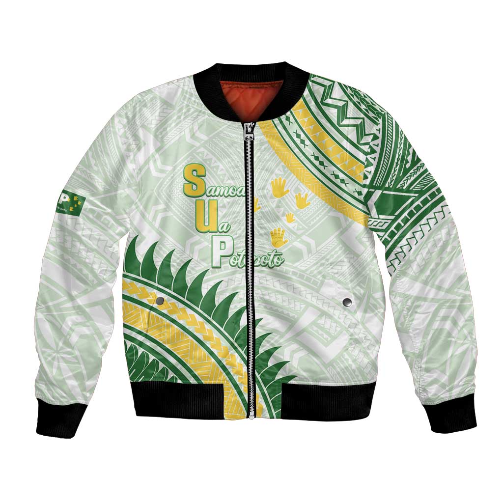 Personalised Samoa Ua Potopoto Bomber Jacket SUP Est 2025 Samoan Pattern - Polynesian Pride