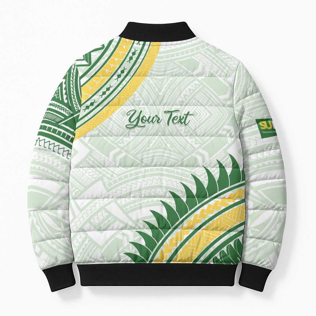 Personalised Samoa Ua Potopoto Bomber Puffer Jacket SUP Est 2025 Samoan Pattern - Polynesian Pride
