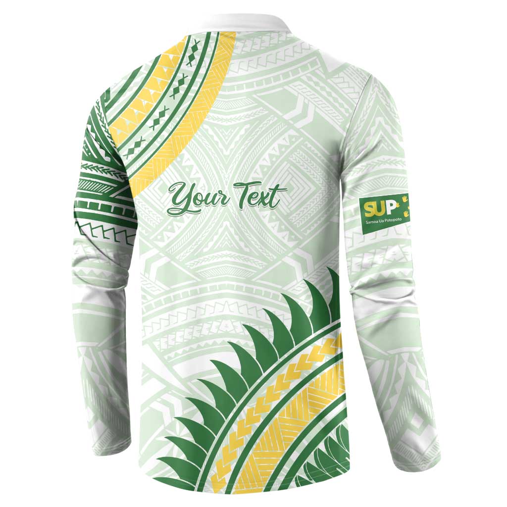 Personalised Samoa Ua Potopoto Button Sweatshirt SUP Est 2025 Samoan Pattern - Polynesian Pride