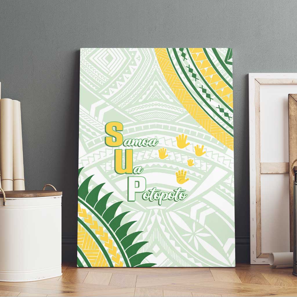 Samoa Ua Potopoto Canvas Wall Art SUP Est 2025 Samoan Pattern - Polynesian Pride