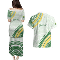 Personalised Samoa Ua Potopoto Couples Matching Puletasi and Hawaiian Shirt SUP Est 2025 Samoan Pattern - Polynesian Pride