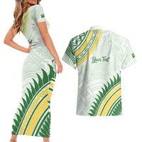 Personalised Samoa Ua Potopoto Couples Matching Short Sleeve Bodycon Dress and Hawaiian Shirt SUP Est 2025 Samoan Pattern - Polynesian Pride