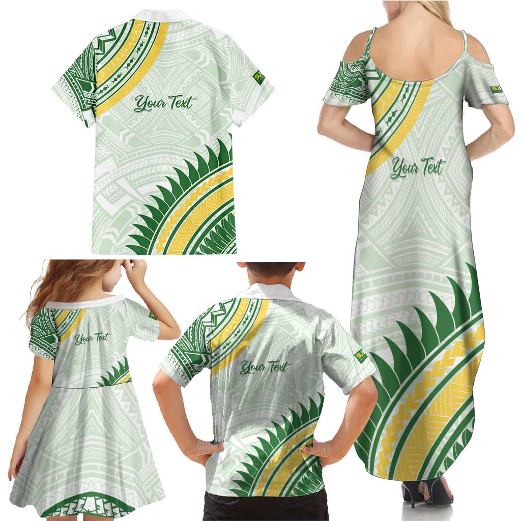 Personalised Samoa Ua Potopoto Family Matching Summer Maxi Dress and Hawaiian Shirt SUP Est 2025 Samoan Pattern - Polynesian Pride