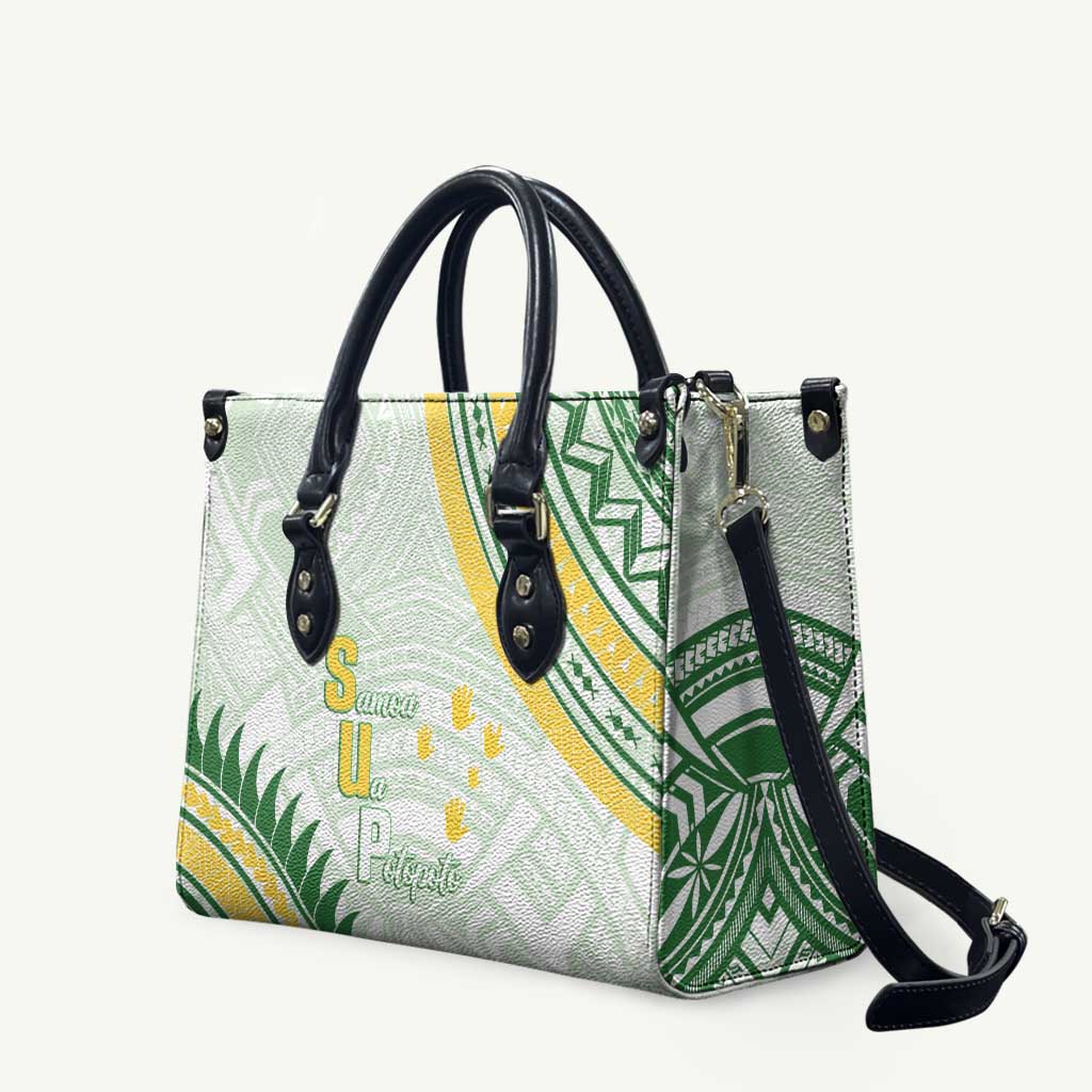 Samoa Ua Potopoto Leather Bag SUP Est 2025 Samoan Pattern - Polynesian Pride