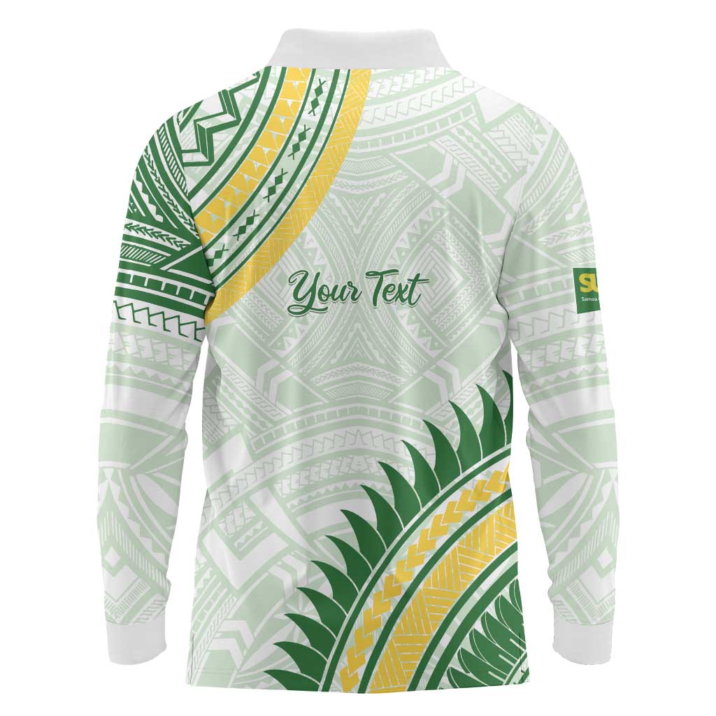 Personalised Samoa Ua Potopoto Long Sleeve Polo Shirt SUP Est 2025 Samoan Pattern - Polynesian Pride