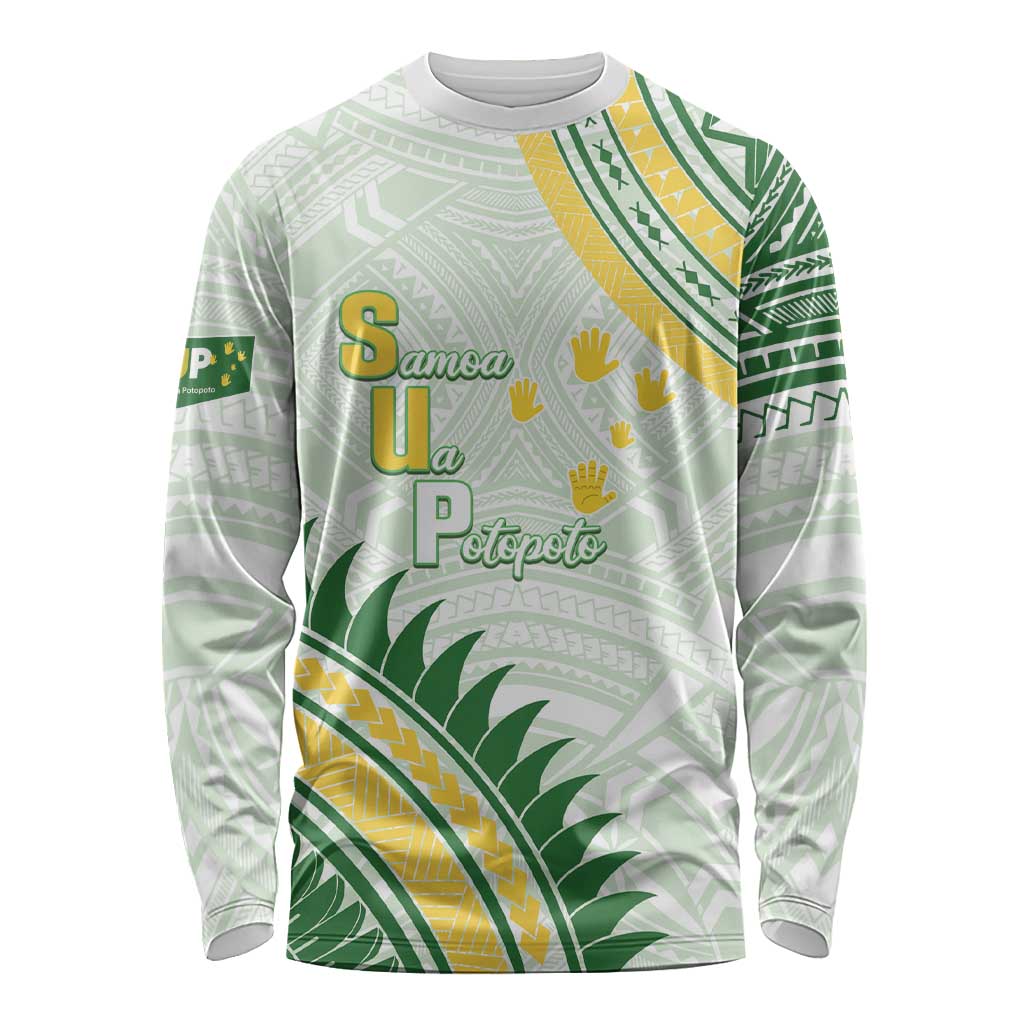 Personalised Samoa Ua Potopoto Long Sleeve Shirt SUP Est 2025 Samoan Pattern - Polynesian Pride
