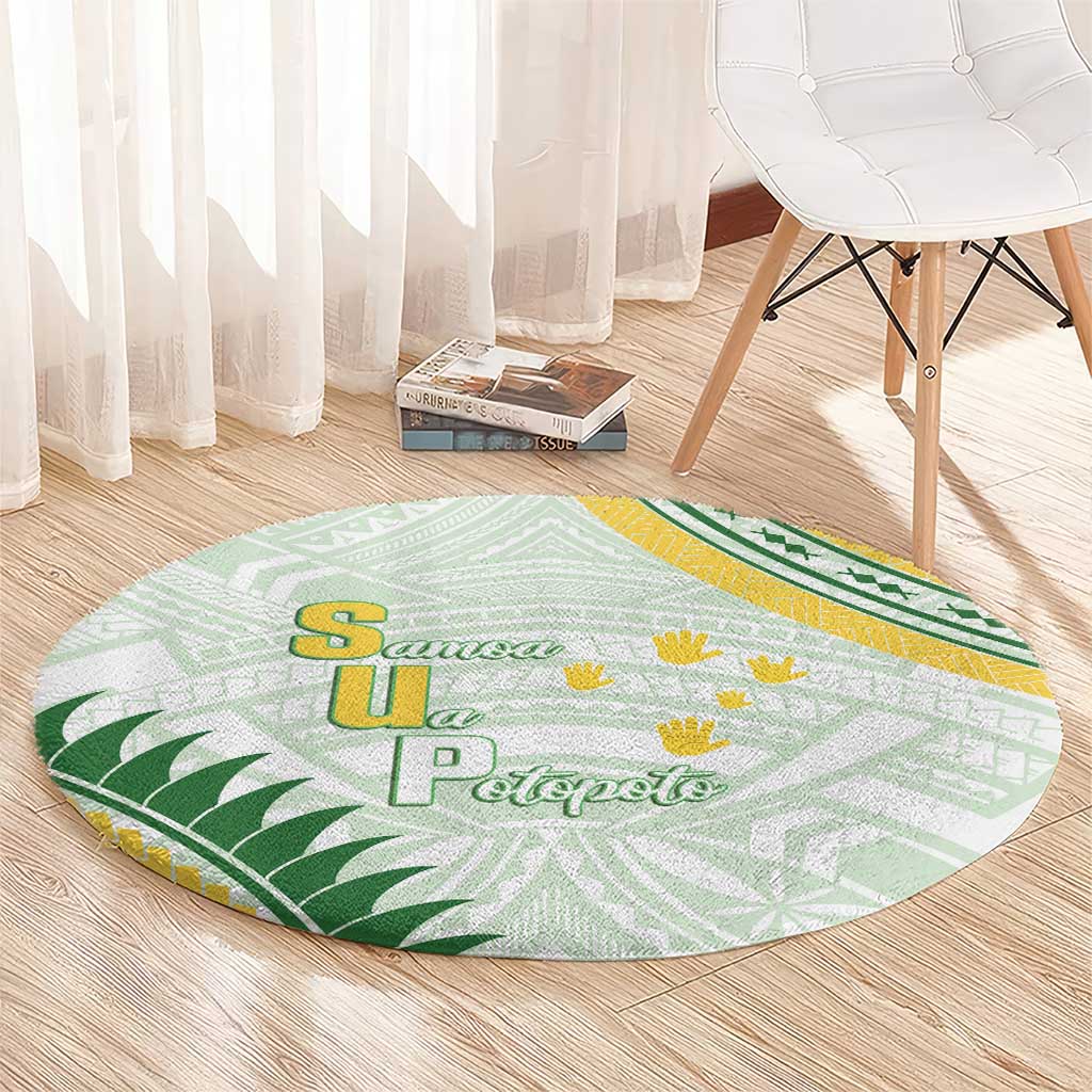 Samoa Ua Potopoto Round Carpet SUP Est 2025 Samoan Pattern - Polynesian Pride