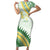 Personalised Samoa Ua Potopoto Short Sleeve Bodycon Dress SUP Est 2025 Samoan Pattern - Polynesian Pride