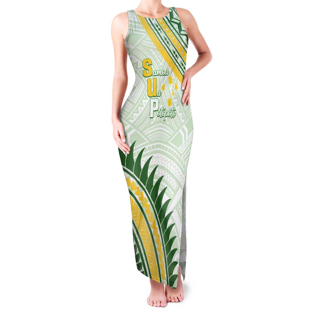 Personalised Samoa Ua Potopoto Tank Maxi Dress SUP Est 2025 Samoan Pattern - Polynesian Pride