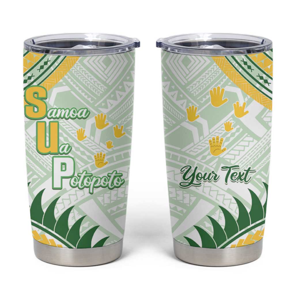 Personalised Samoa Ua Potopoto Tumbler Cup SUP Est 2025 Samoan Pattern - Polynesian Pride