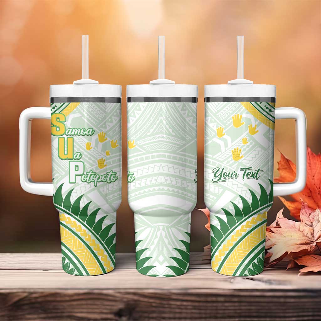 Personalised Samoa Ua Potopoto Tumbler With Handle SUP Est 2025 Samoan Pattern - Polynesian Pride