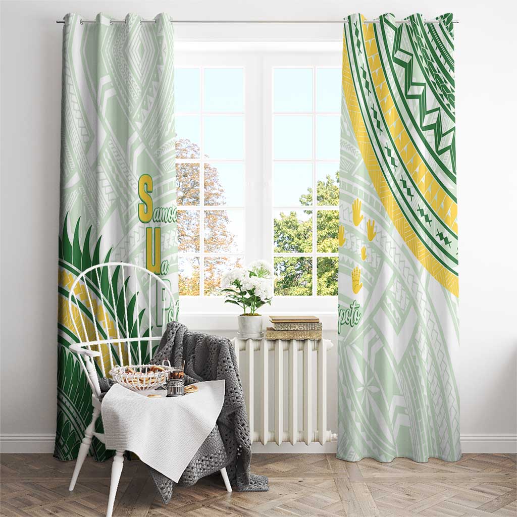 Samoa Ua Potopoto Window Curtain SUP Est 2025 Samoan Pattern - Polynesian Pride