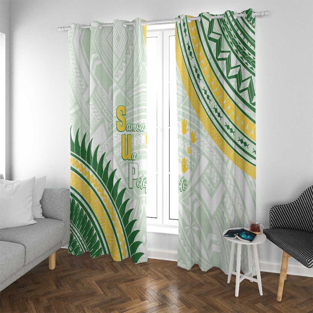 Samoa Ua Potopoto Window Curtain SUP Est 2025 Samoan Pattern - Polynesian Pride