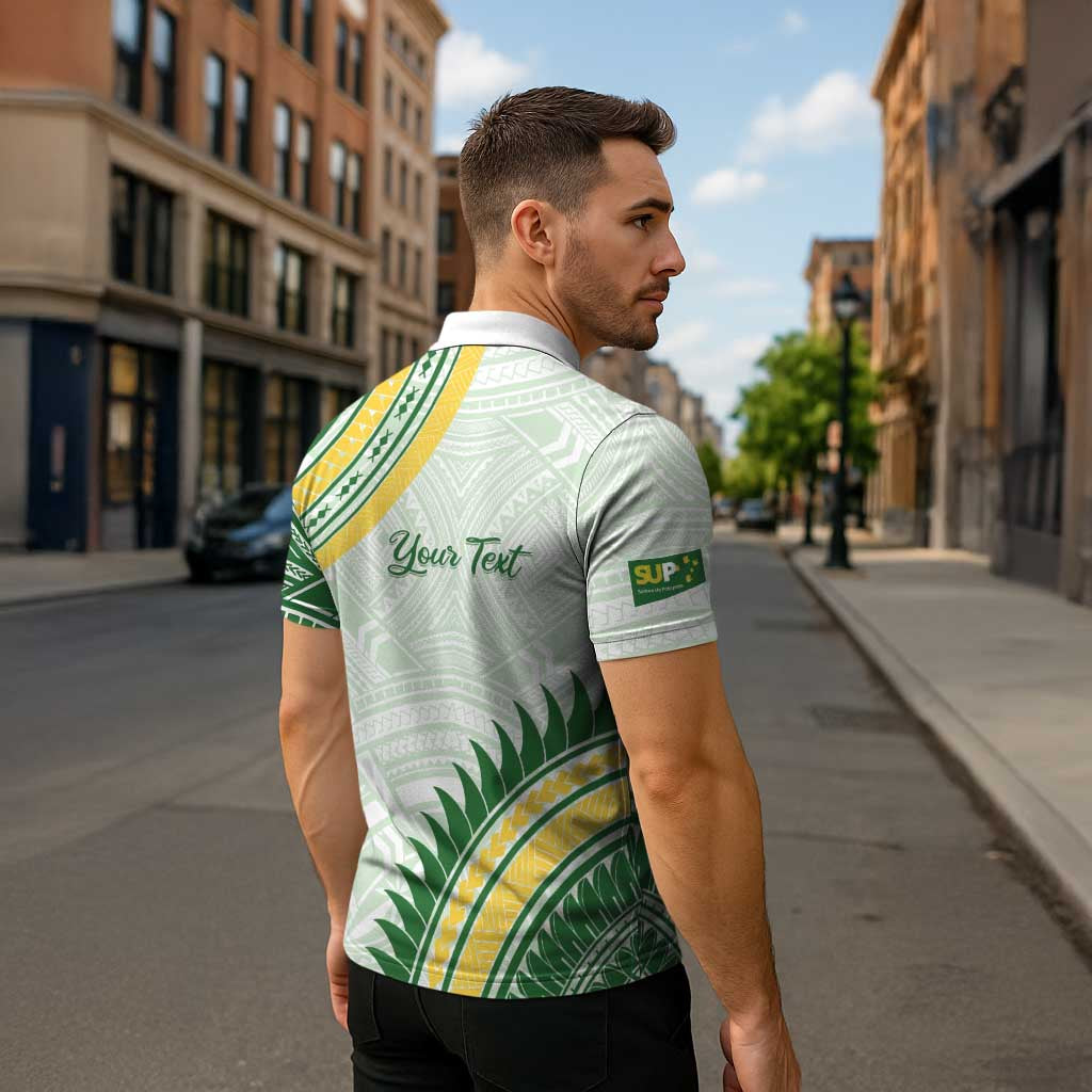 Personalised Samoa Ua Potopoto Zipper Polo Shirt SUP Est 2025 Samoan Pattern - Polynesian Pride