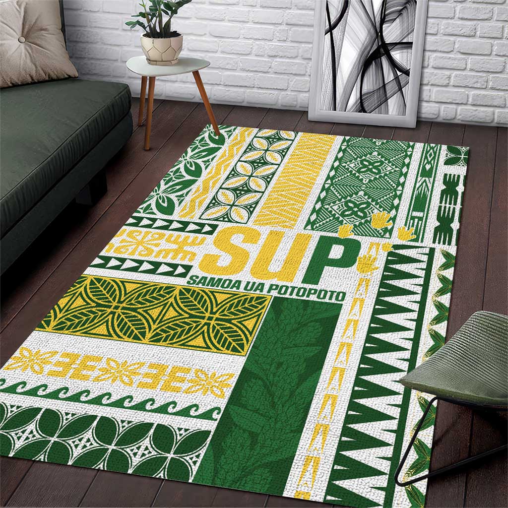 Samoa Uniting Party Area Rug SUP Est 2025 Siapo Pattern - Polynesian Pride
