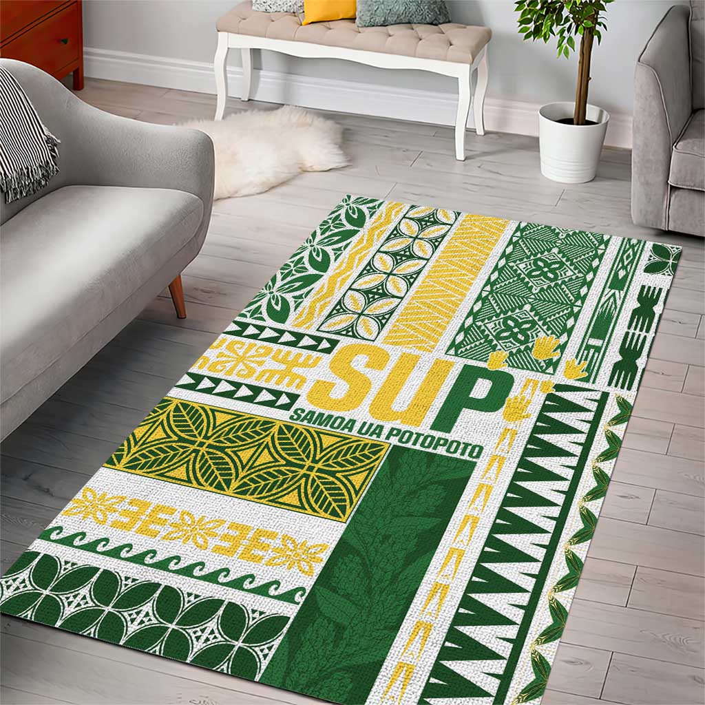 Samoa Uniting Party Area Rug SUP Est 2025 Siapo Pattern - Polynesian Pride