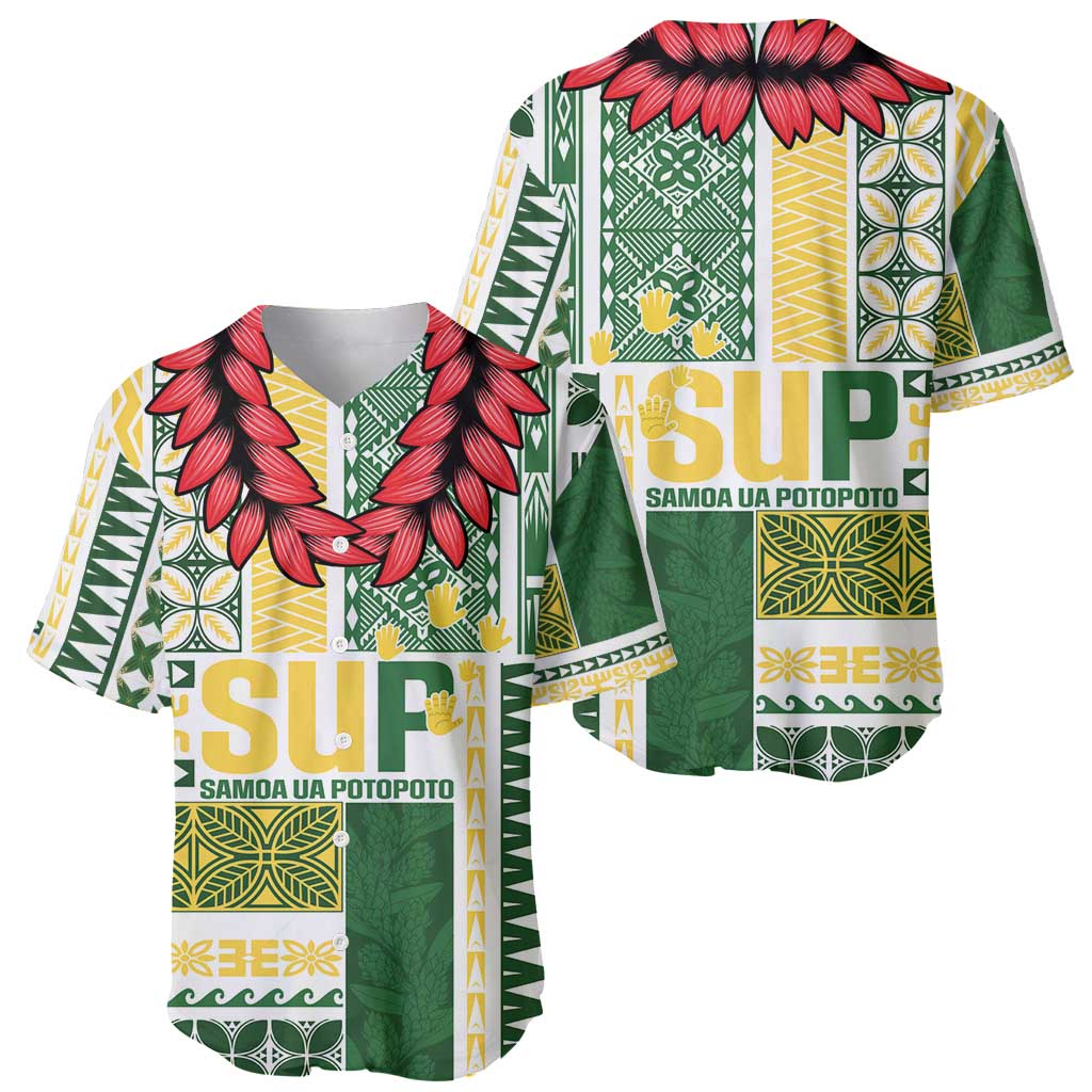Samoa Uniting Party Baseball Jersey SUP Est 2025 Siapo Pattern - Polynesian Pride
