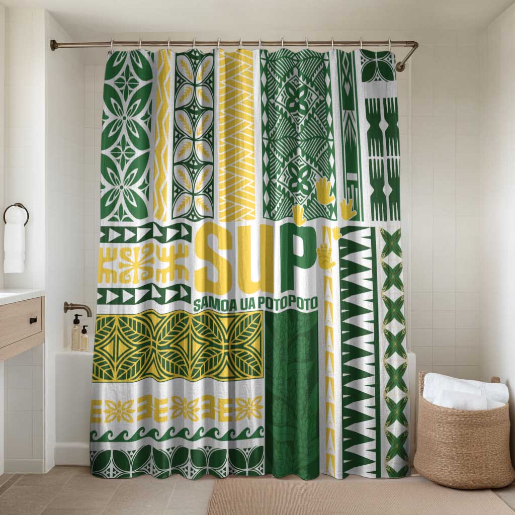 Samoa Uniting Party Bathroom Set SUP Est 2025 Siapo Pattern - Polynesian Pride