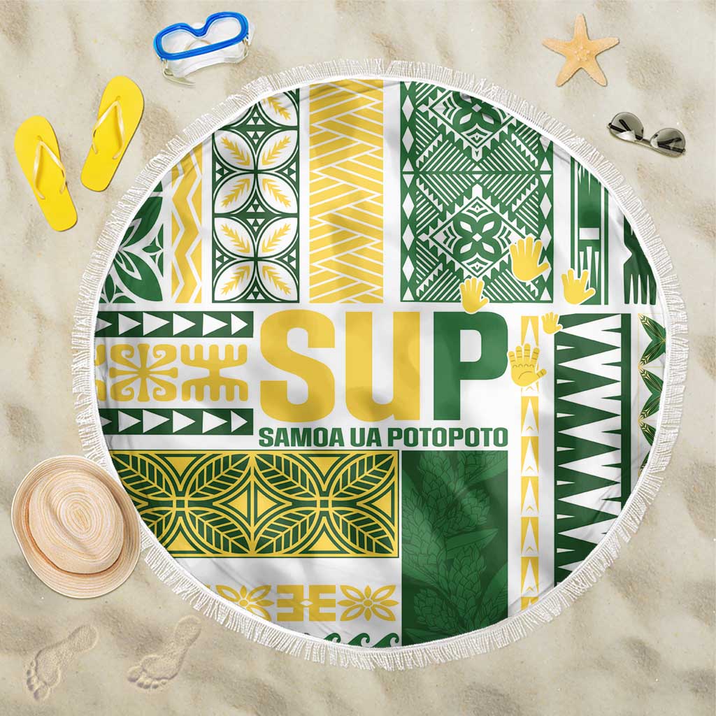 Samoa Uniting Party Beach Blanket SUP Est 2025 Siapo Pattern - Polynesian Pride