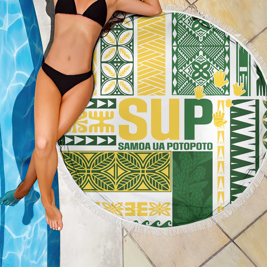 Samoa Uniting Party Beach Blanket SUP Est 2025 Siapo Pattern - Polynesian Pride