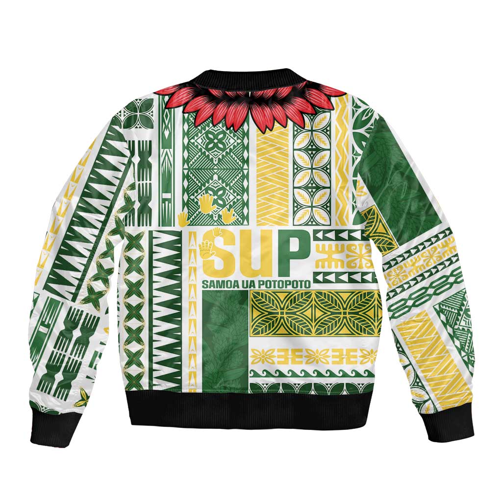 Samoa Uniting Party Bomber Jacket SUP Est 2025 Siapo Pattern - Polynesian Pride