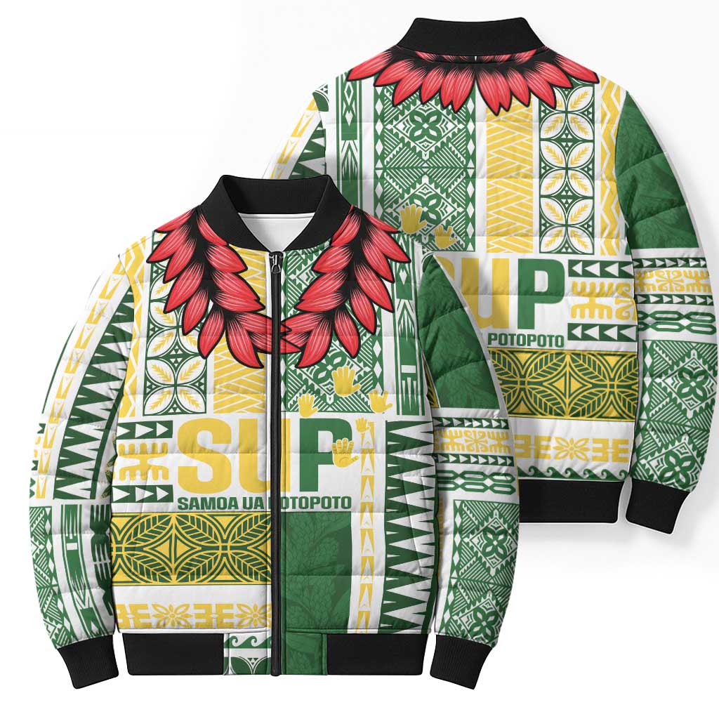 Samoa Uniting Party Bomber Puffer Jacket SUP Est 2025 Siapo Pattern - Polynesian Pride