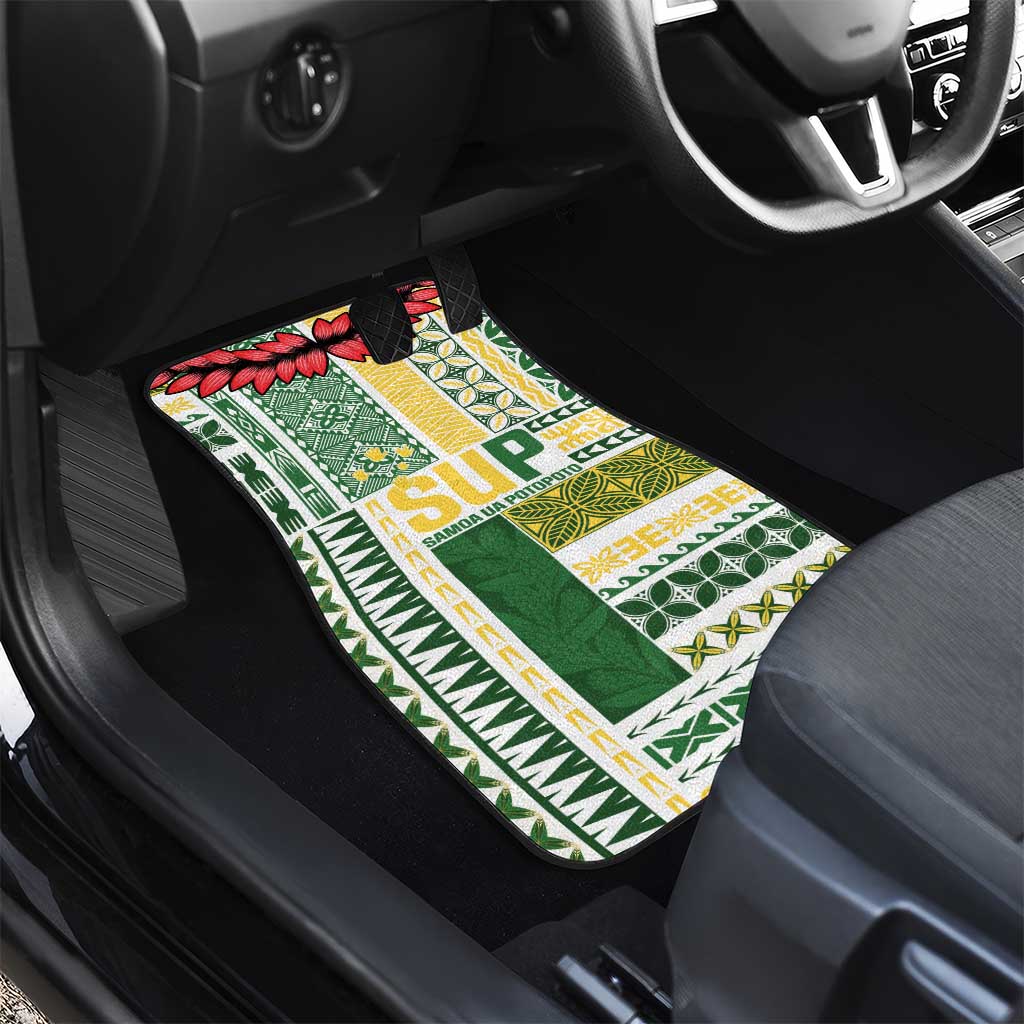 Samoa Uniting Party Car Mats SUP Est 2025 Siapo Pattern - Polynesian Pride