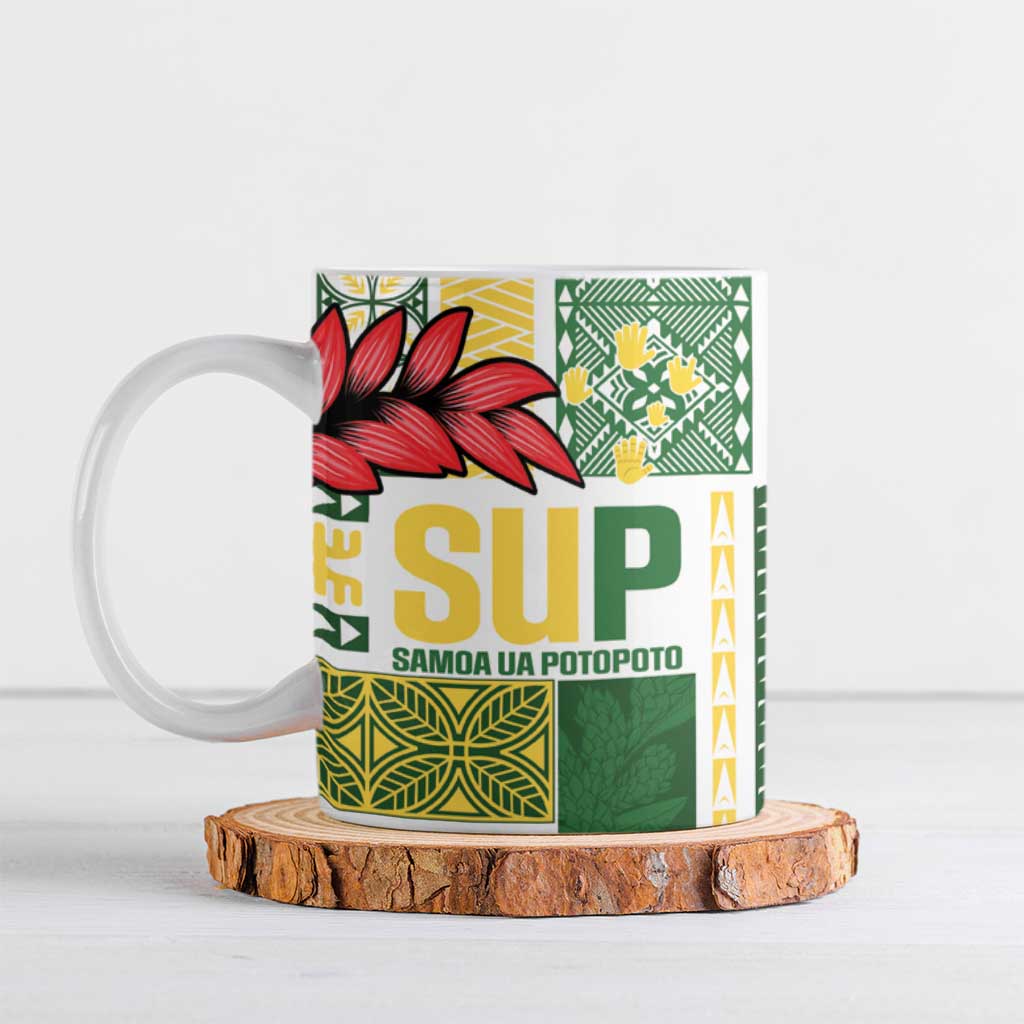 Samoa Uniting Party Ceramic Mug SUP Est 2025 Siapo Pattern - Polynesian Pride